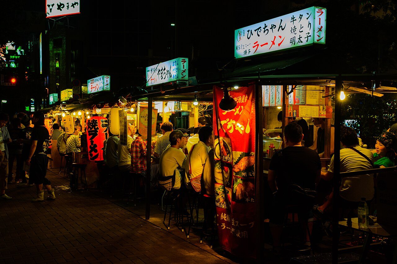 Fukuoka yatai food stalls Naka River