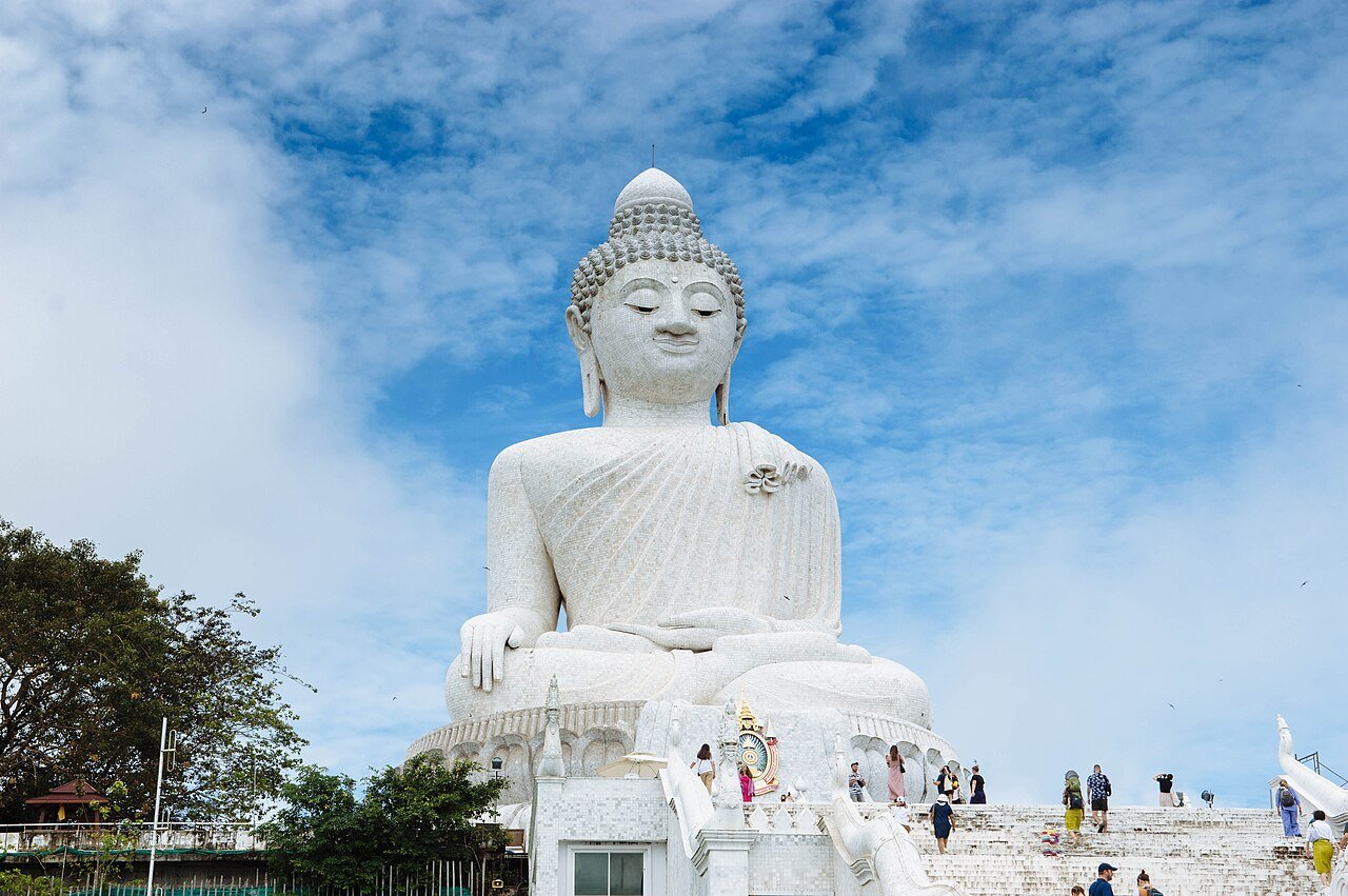 Big Buddha, Phuket — a large white seated Buddha statue on Nakkerd Hill with views over the sea and islands below