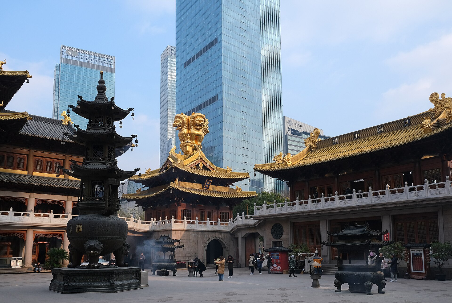 Jing'an Temple, Shanghai — the neighbourhood around it holds the city's densest cluster of design-forward cafés
