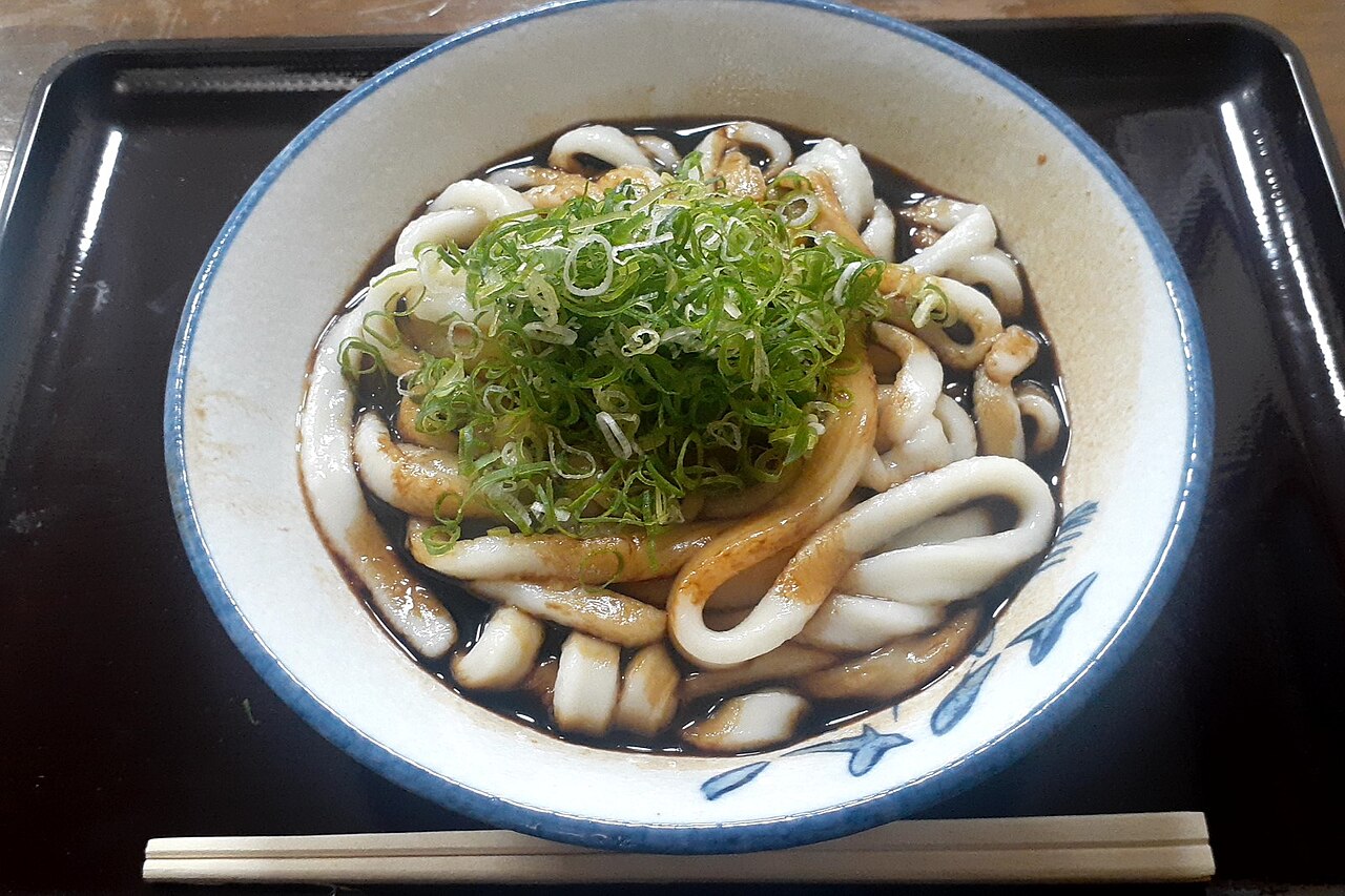 Ise udon — thick soft noodles in dark tamari sauce
