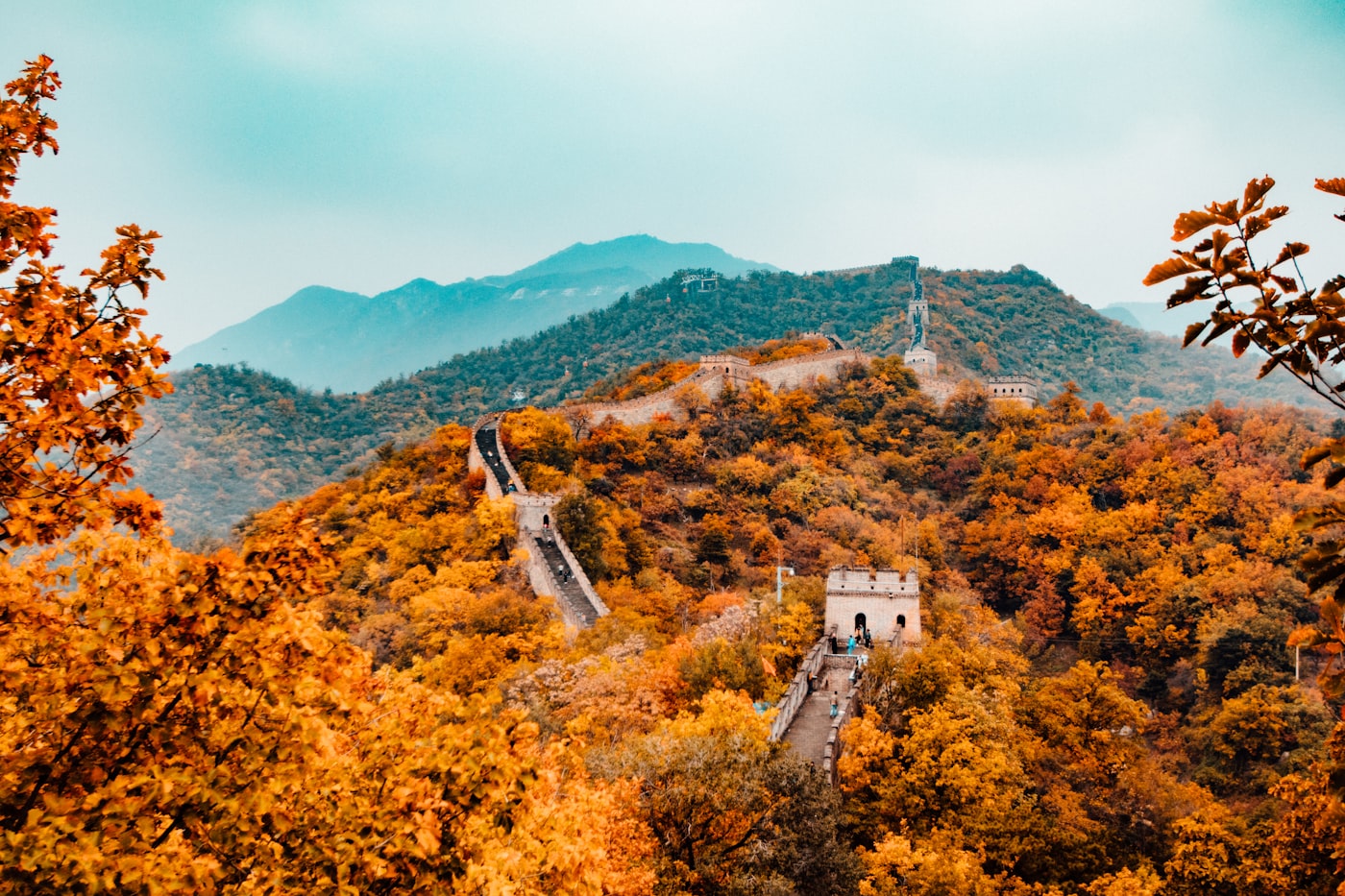 Beijing — Great Wall at Nankou pass in autumn colours