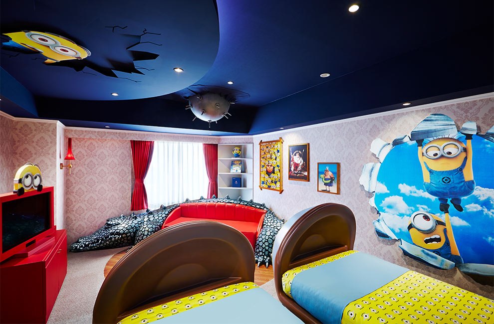ห้อง Minions Room ~Gru's House~ โซฟาจระเข้และเตียงคู่ Hotel Universal Port