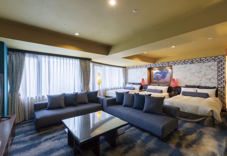 Spacious Asian-style guest room at Rose Hotel Yokohama