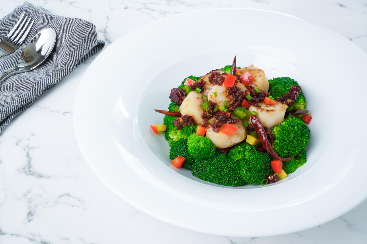 A plated dish from one of the restaurants at Chatrium Grand Bangkok