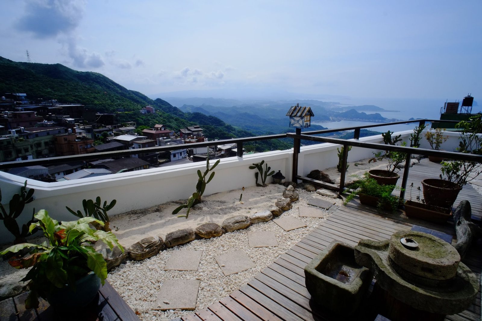Traditional Jiufen Old Street stone pathway and architecture
