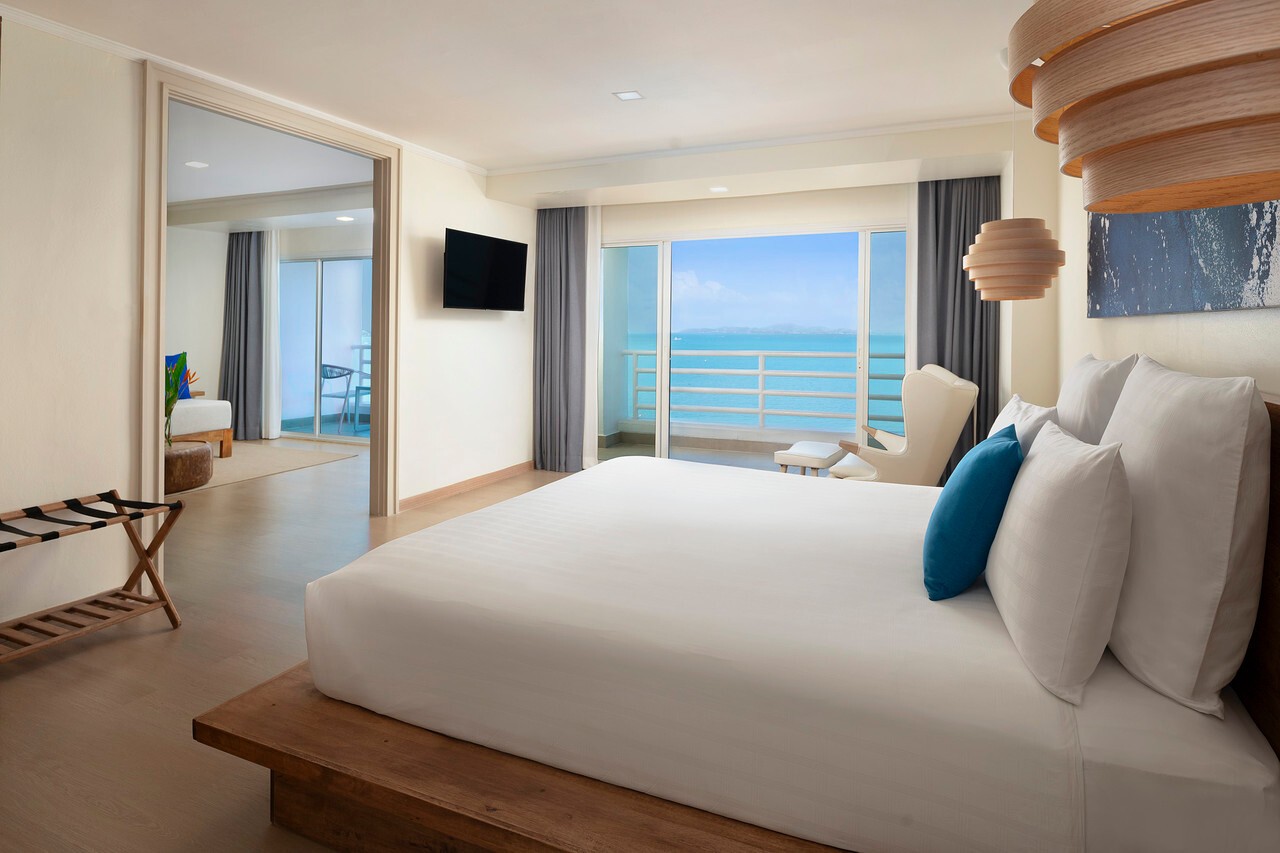 Premium sea-view room with a private balcony over Pattaya Bay