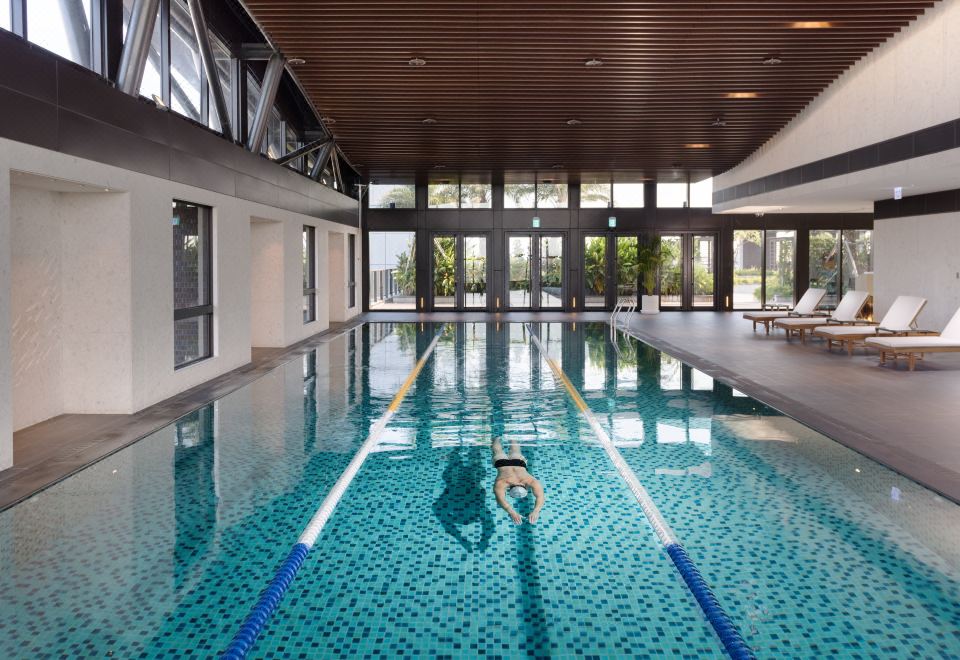 Indoor swimming pool at Crowne Plaza Tainan