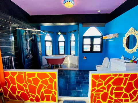 Castle-themed interior room at Twinkle Ocean Diving Hostel, Green Island Taiwan