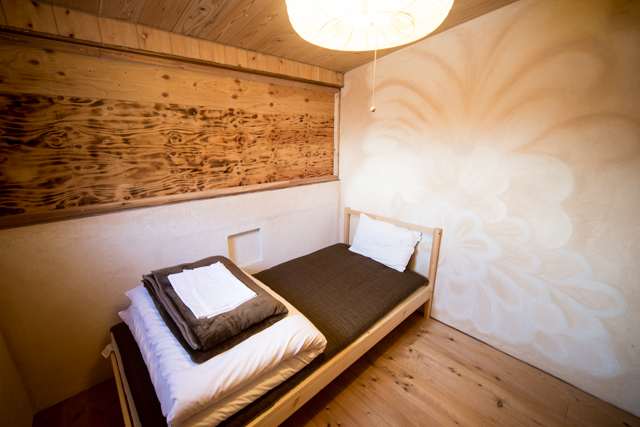 Tatami dormitory room with Japanese futons at Hakone Tent