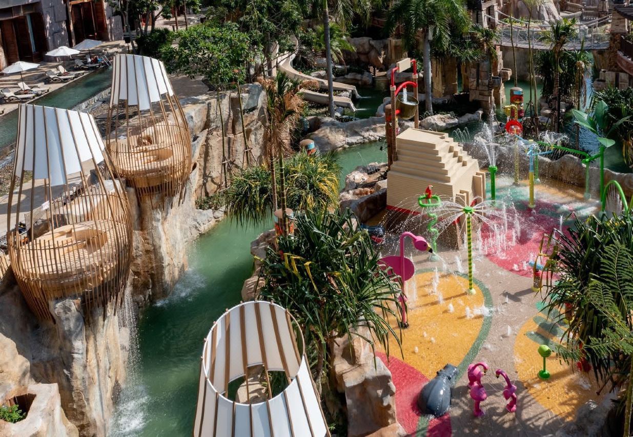 Monsoon Island kids' splash zone in the Lost World water park