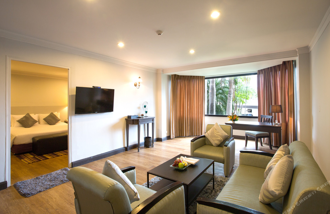 Spacious suite with separate seating area and bedroom