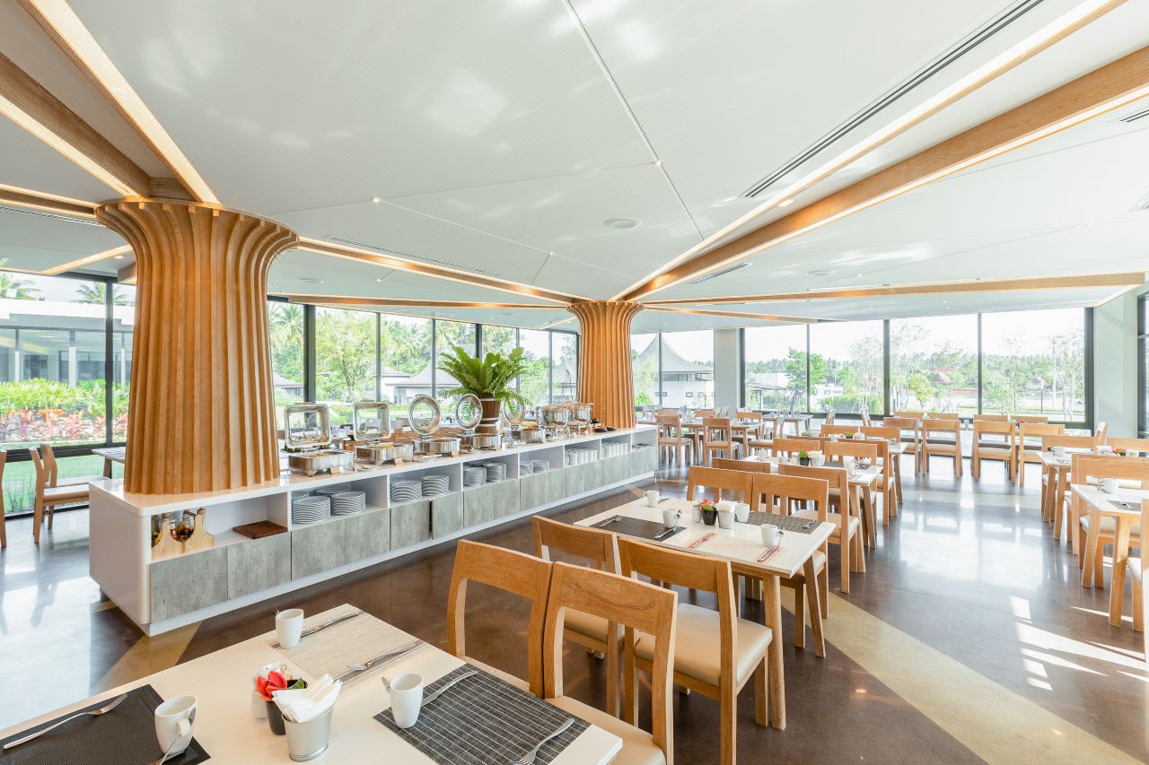 Mangrove Riverside Cafe' & Restaurant with curved timber columns and river views