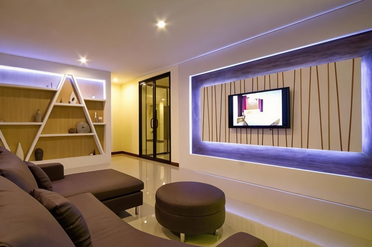 ห้องสวีทมีโซนนั่งเล่นและตู้อาบน้ำกระจก The Rice Hotel
