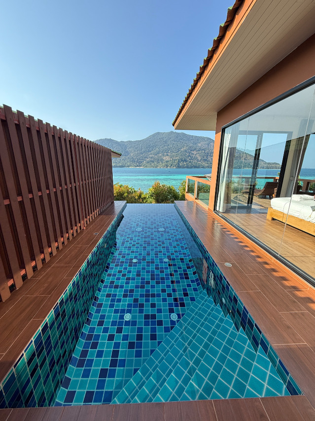 Ocean Pool Villa at Mountain Resort Koh Lipe with a private pool facing Koh Adang island