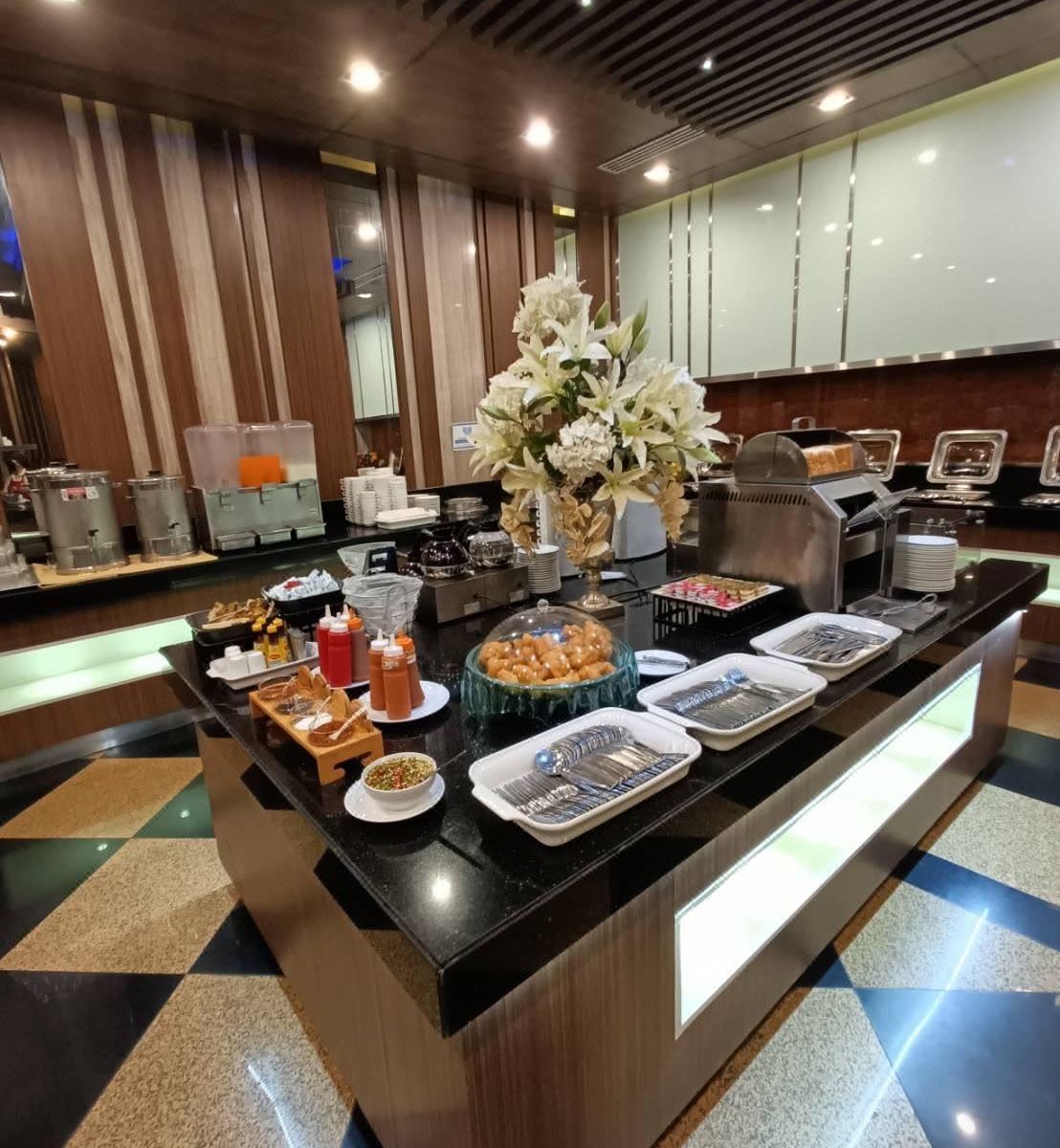 Breakfast buffet spread at Sri U-Thong Grand Hotel, Suphan Buri