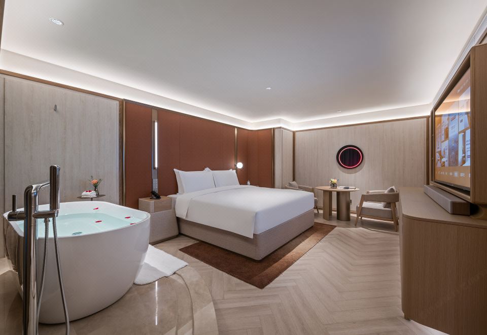 ล็อบบี้ Crystal Orange Hotel Suzhou Guanqian Street (桔子水晶苏州观前街酒店) ดีไซน์โทนทองแดง