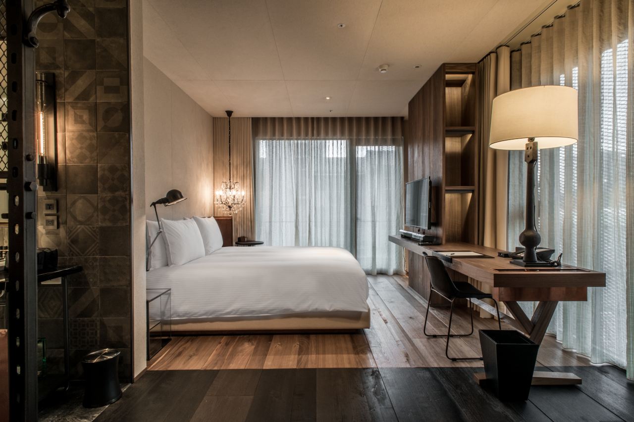 A design boutique guest room at Hotel Proverbs Taipei
