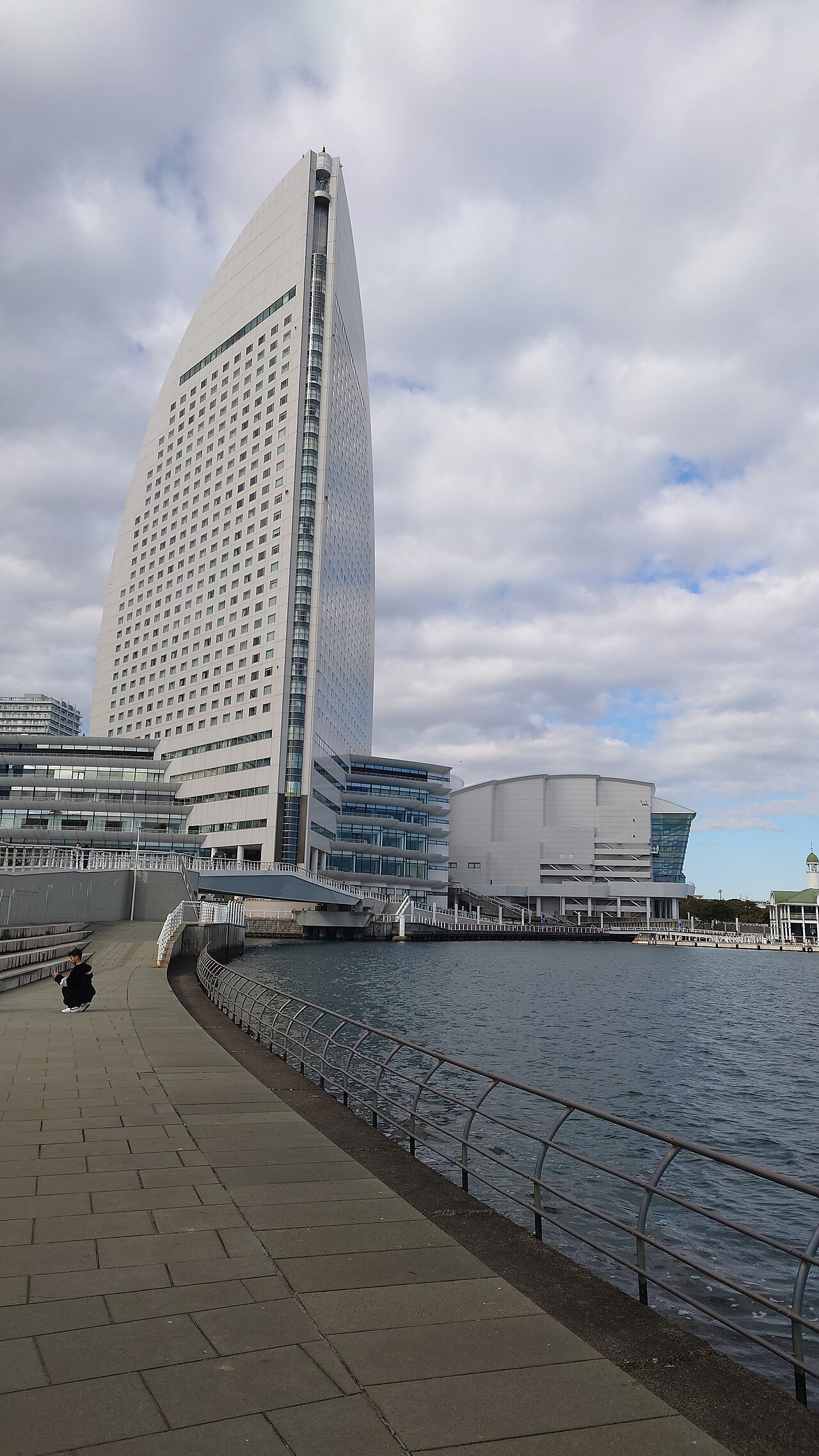 InterContinental Yokohama Grand illuminated at night on the waterfront